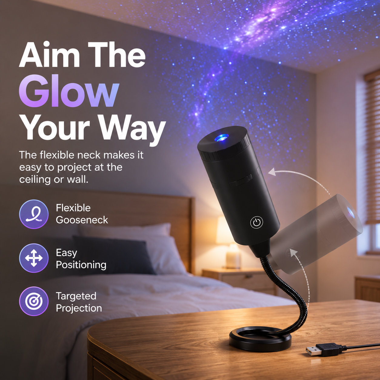 ✨ Plug-and-Play HD Star/ Ocean Projector