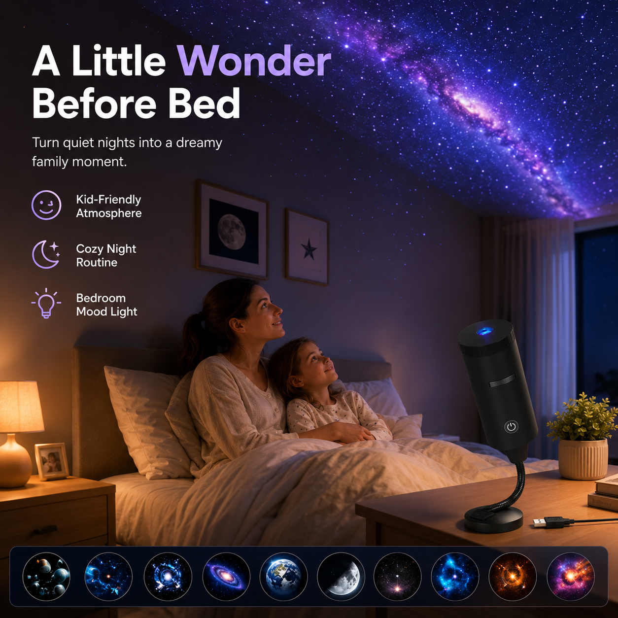 ✨ Plug-and-Play HD Star/ Ocean Projector