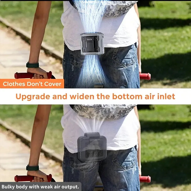199-Speed Adjustable Turbo Wind Portable Handheld Fan with Waist Clip