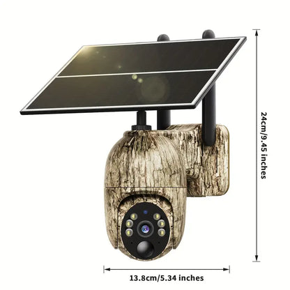 SecureView™ 4G LTE Solar Security Camera | 360° Pan-Tilt, 2K Night Vision