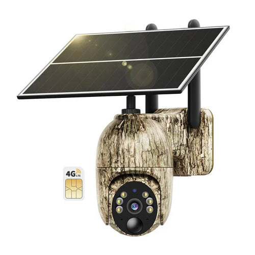 SecureView™ 4G LTE Solar Security Camera | 360° Pan-Tilt, 2K Night Vision