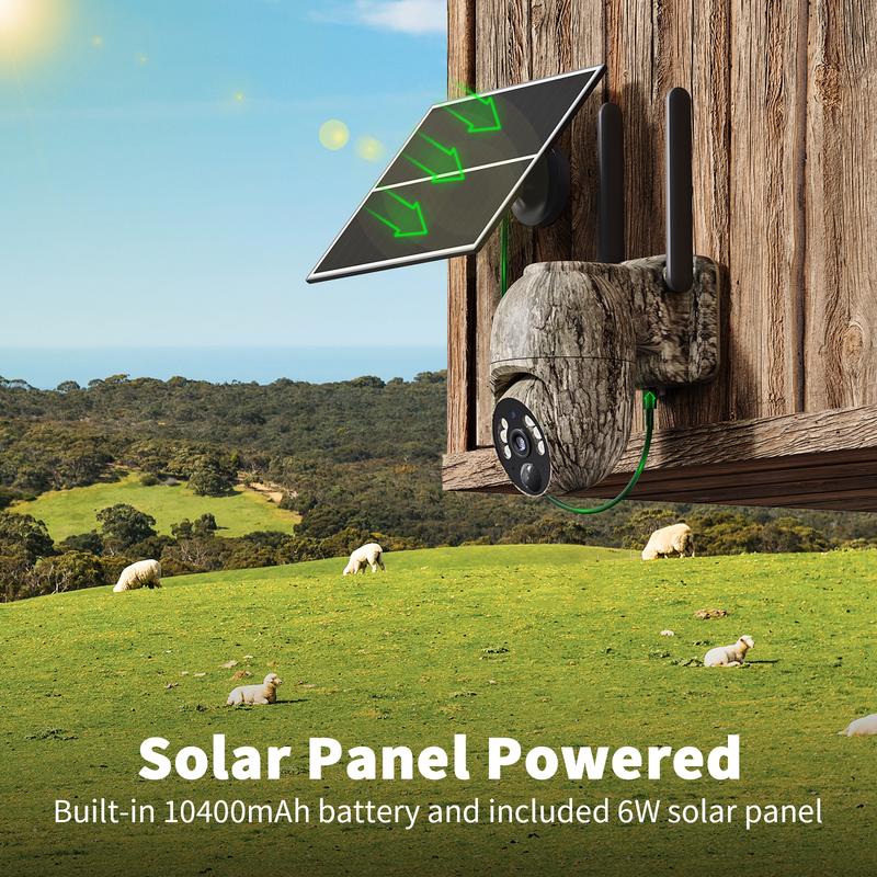 SecureView™ 4G LTE Solar Security Camera | 360° Pan-Tilt, 2K Night Vision