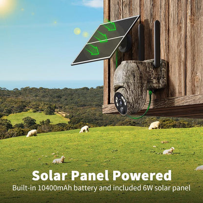 SecureView™ 4G LTE Solar Security Camera | 360° Pan-Tilt, 2K Night Vision